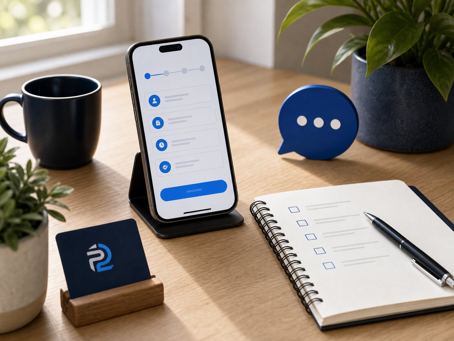 Friendly phone intake screen and checklist workspace